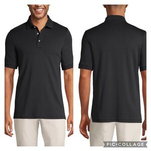 EUC Land’s End Men's Black Short Sleeve Cotton Supima Polo Shirt